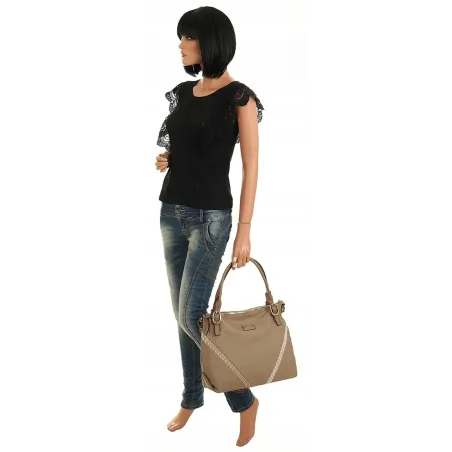 CHARRO Włoska Marka  Torebka Damska Listonoszka Modna Worek Shopper CH667853 Khaki