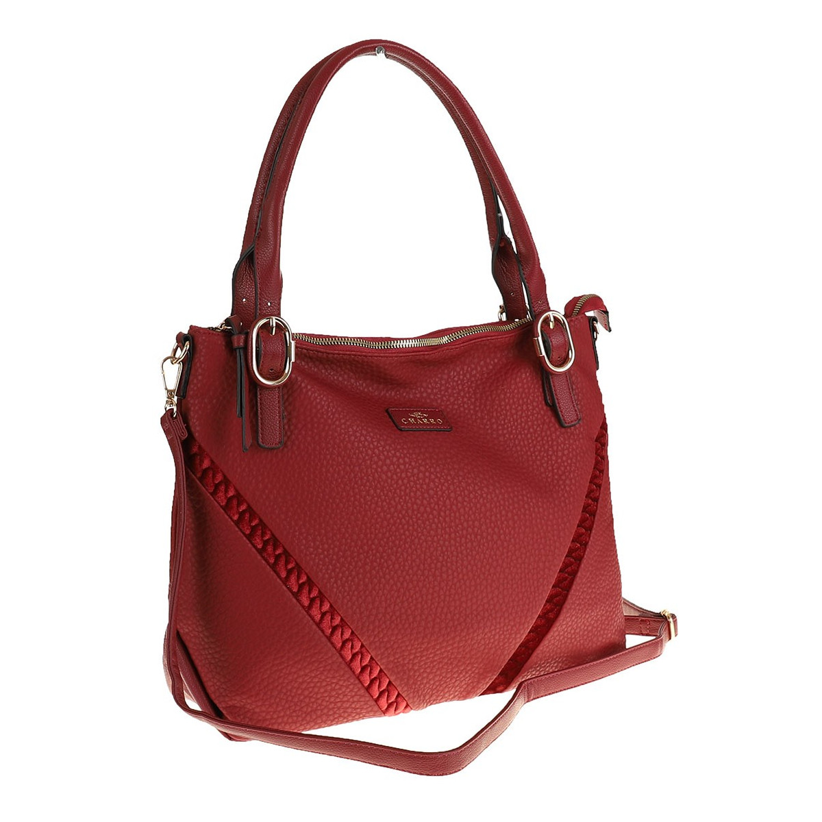 CHARRO Włoska Marka Torebka Damska Listonoszka Modna Worek Shopper CH667853 Red