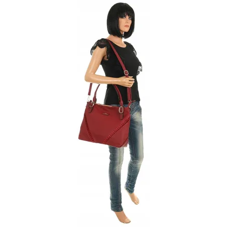 CHARRO Włoska Marka Torebka Damska Listonoszka Modna Worek Shopper CH667853 Red