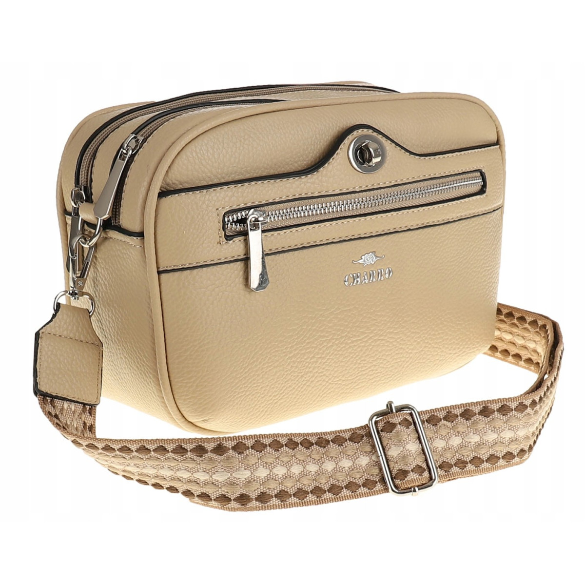 CHARRO Włoska Marka Torebka Damska Listonoszka Modna CH245047 Khaki