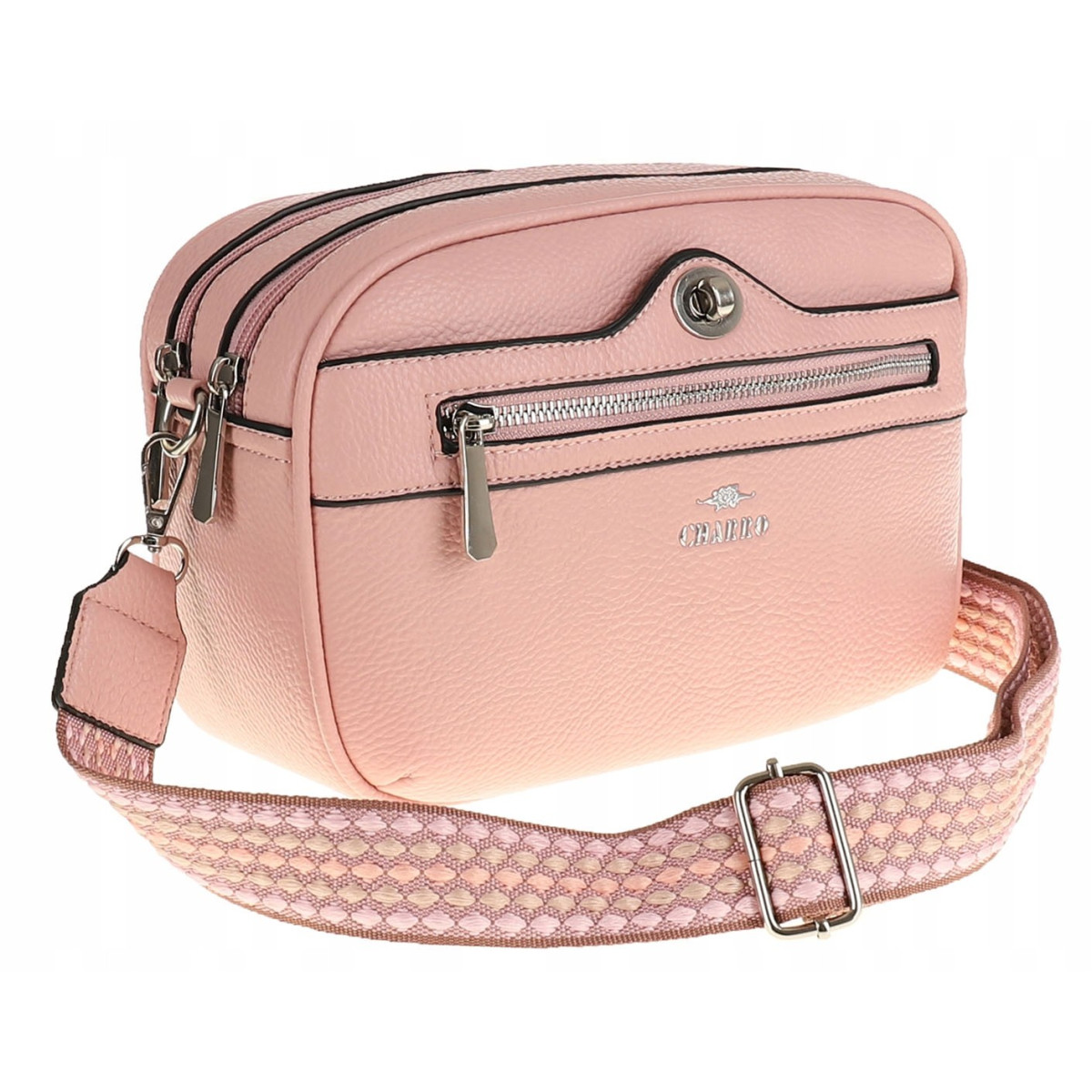 CHARRO Włoska Torebka Damska Listonoszka Modna CH245047 Pink