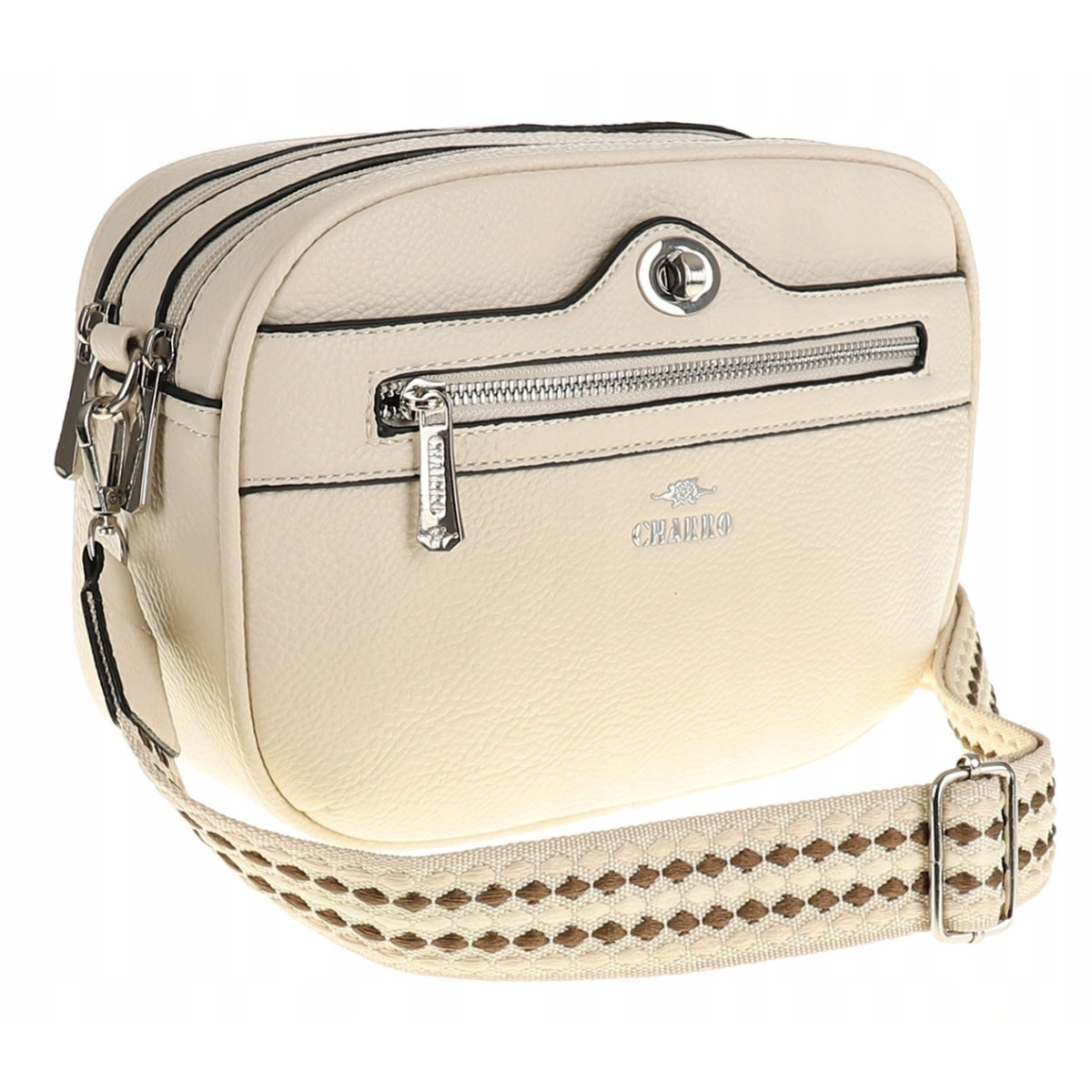 CHARRO Włoska Marka  Torebka Damska Listonoszka Modna CH245047 Off White