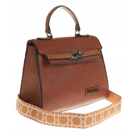 CHARRO Torebka Damska Elegancka Listonoszka na Ramię Miejska Modna 12307 Brown