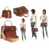 CHARRO Torebka Damska Elegancka Listonoszka na Ramię Miejska Modna 12307 Brown