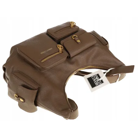 Włoska Marka Torebka Damska Listonoszka Worek na Ramię Shopper EC3083 Taupe