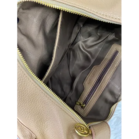 Włoska Marka Torebka Damska Listonoszka Worek na Ramię Shopper EC3083 Taupe