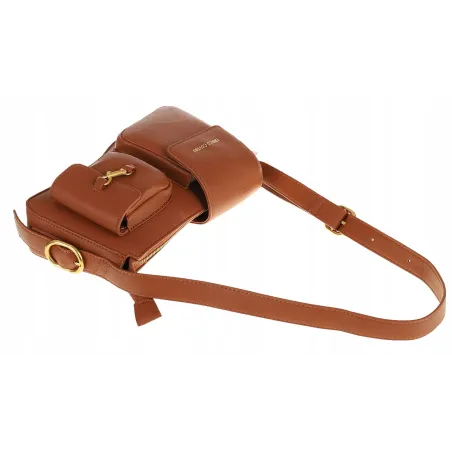 Enrico Coveri Włoska Marka Torebka Damska na Ramę Elegancki kuferek EC6080 Brown