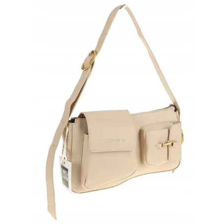 Enrico Coveri Włoska Marka Torebka Damska na Ramę Elegancki kuferek EC6080 Beige