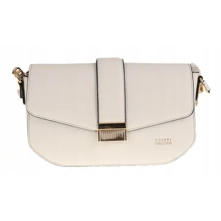 Coveri Collection Włoska Marka Torebka na Ramę kuferek Listonoszka CC233 Milk