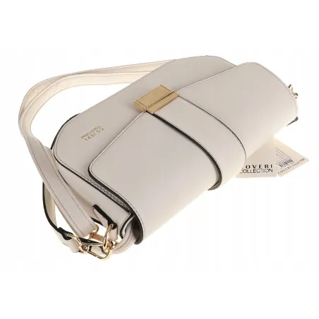 Coveri Collection Włoska Marka Torebka na Ramę kuferek Listonoszka CC233 Milk