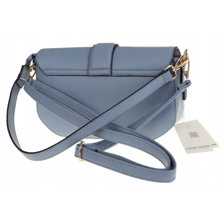 Coveri Collection Włoska Marka Torebka na Ramę kuferek Listonoszka CC233 L. Blue