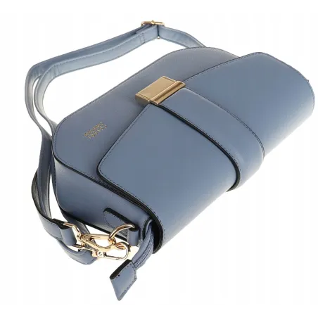 Coveri Collection Włoska Marka Torebka na Ramę kuferek Listonoszka CC233 L. Blue