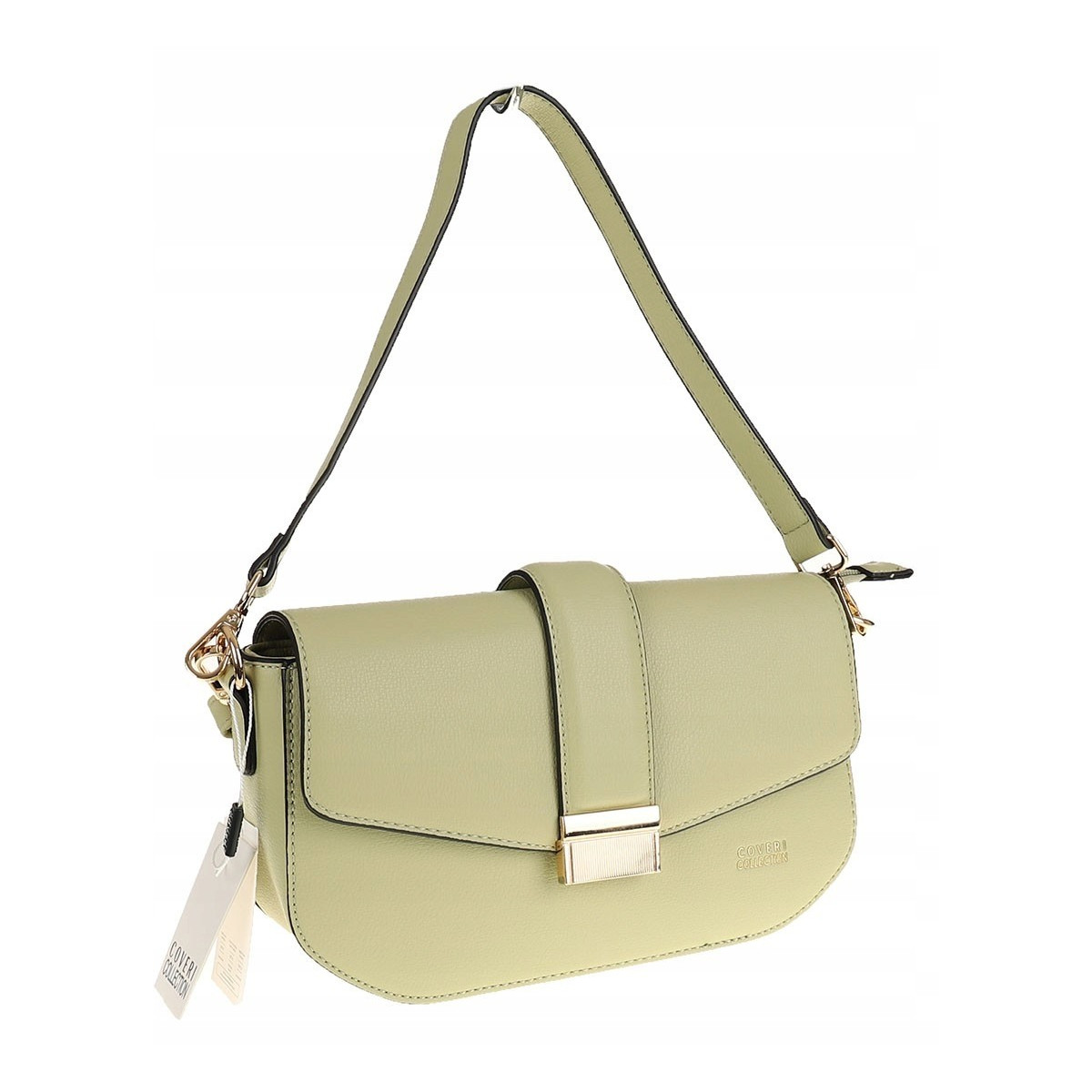 Coveri Collection Włoska Marka Torebka na Ramę kuferek Listonoszka CC233 Green