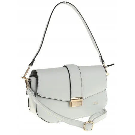 Coveri Collection Włoska Marka Torebka na Ramę kuferek Listonoszka CC233 Ice Grey