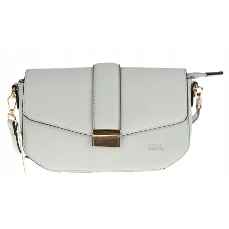 Coveri Collection Włoska Marka Torebka na Ramę kuferek Listonoszka CC233 Ice Grey