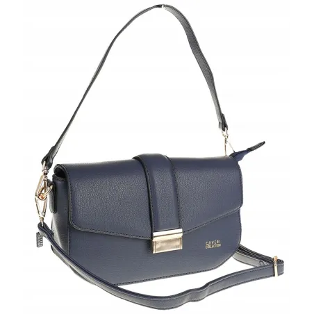 Coveri Collection Włoska Marka Torebka na Ramę kuferek Listonoszka CC233 Blue