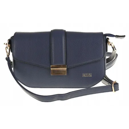 Coveri Collection Włoska Marka Torebka na Ramę kuferek Listonoszka CC233 Blue