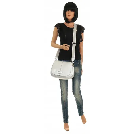 YY coveri Włoska Marka Torebka na Ramę kuferek Listonoszka CWHUA1614 Srebrna