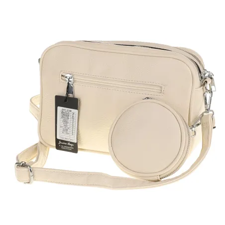 JESSICA BAGS  Włoska Marka  Torebka Damska listonoszka kuferek Y270 Cream