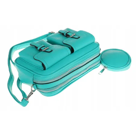 JESSICA BAGS Włoska Marka  Torebka Damska listonoszka kuferek Y270 Green