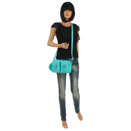 JESSICA BAGS Włoska Marka  Torebka Damska listonoszka kuferek Y270 Green