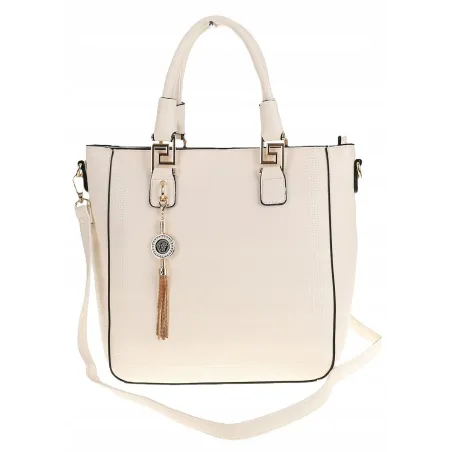 Torebka Damska Modna Teczka Miejska Shoper Listonoszka Ramię H063 Biała
