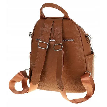 Torebka Damska Modny Plecak Teczka Miejska Shoper Ramię 0976 Brązowa