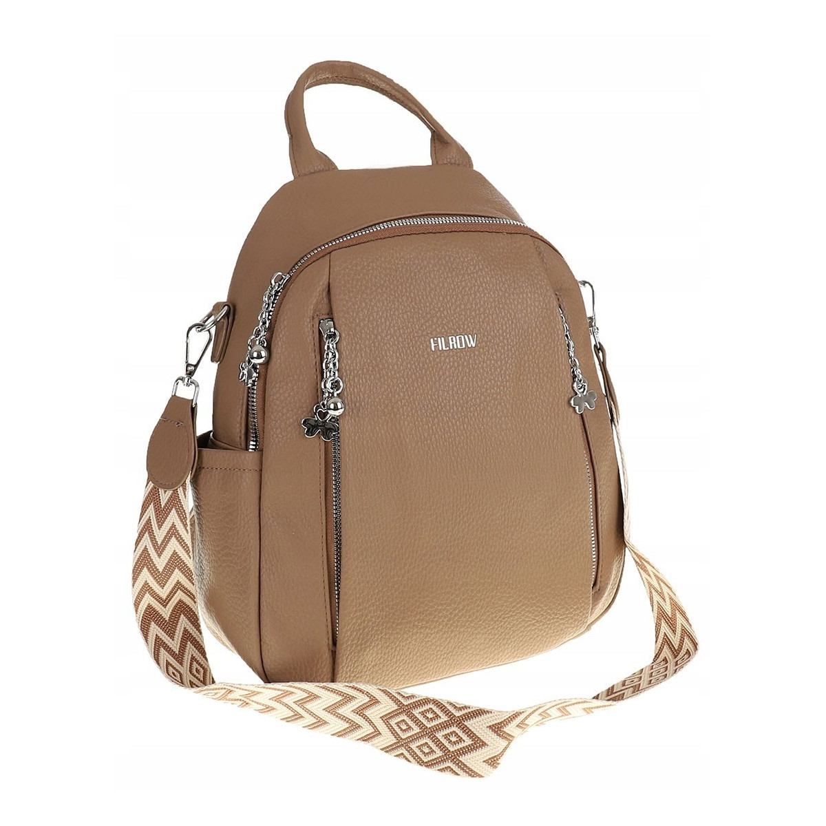 Torebka Damska Modny Plecak Teczka Miejska Shoper Ramię 0976 D.Khaki