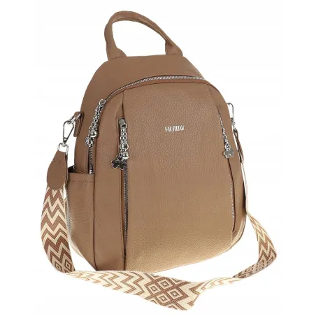 Torebka Damska Modny Plecak Teczka Miejska Shoper Ramię 0976 D.Khaki