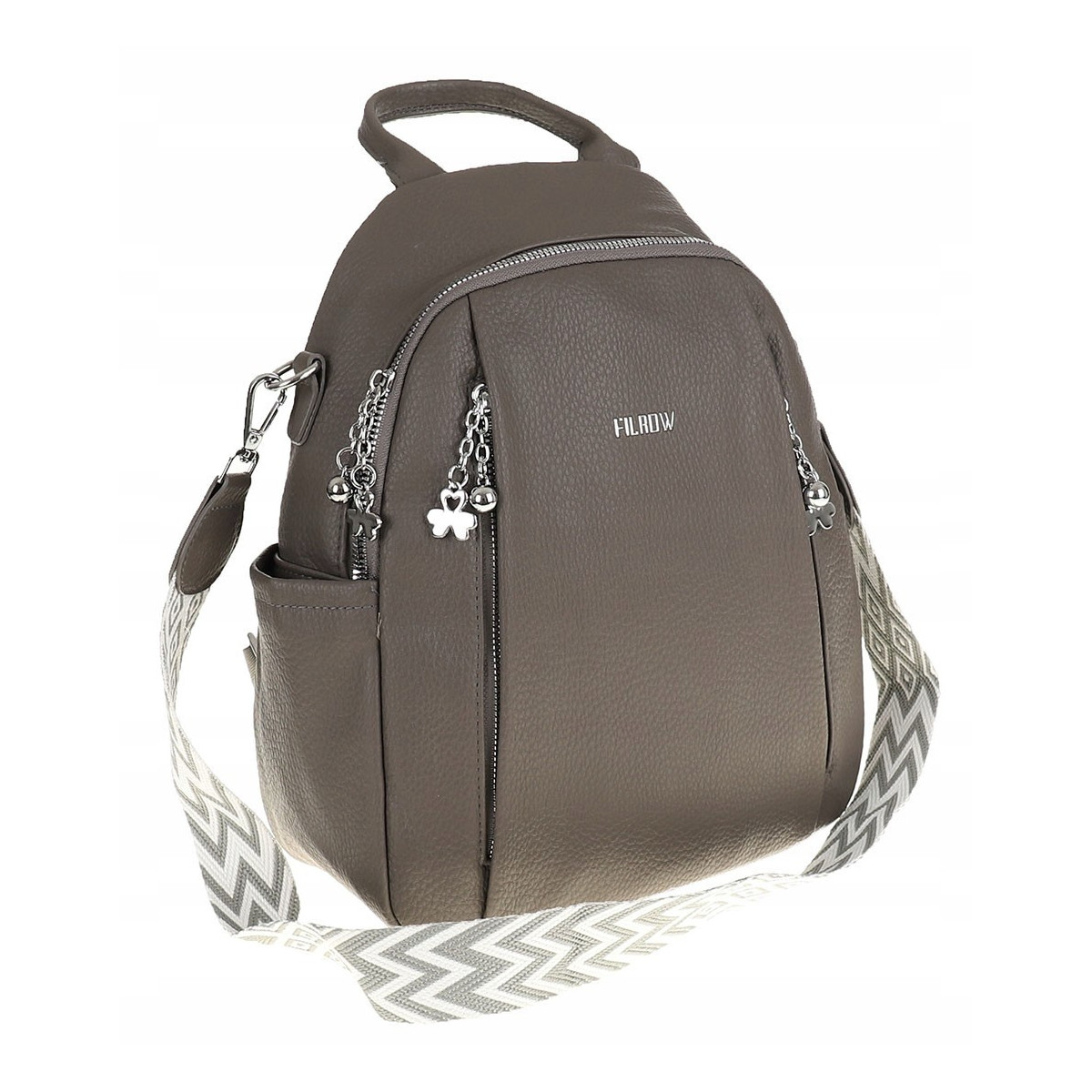 Torebka Damska Modny Plecak Teczka Miejska Shoper Ramię 0976 Grey