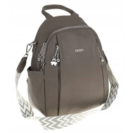 Torebka Damska Modny Plecak Teczka Miejska Shoper Ramię 0976 Grey