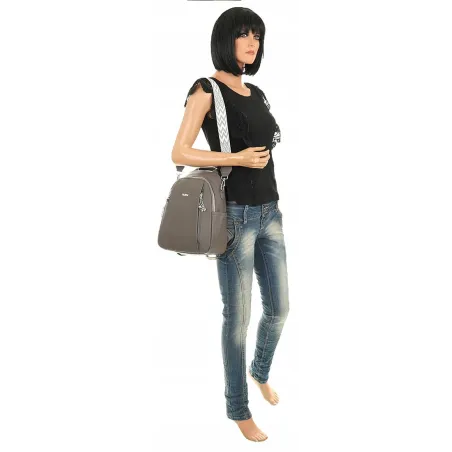 Torebka Damska Modny Plecak Teczka Miejska Shoper Ramię 0976 Grey