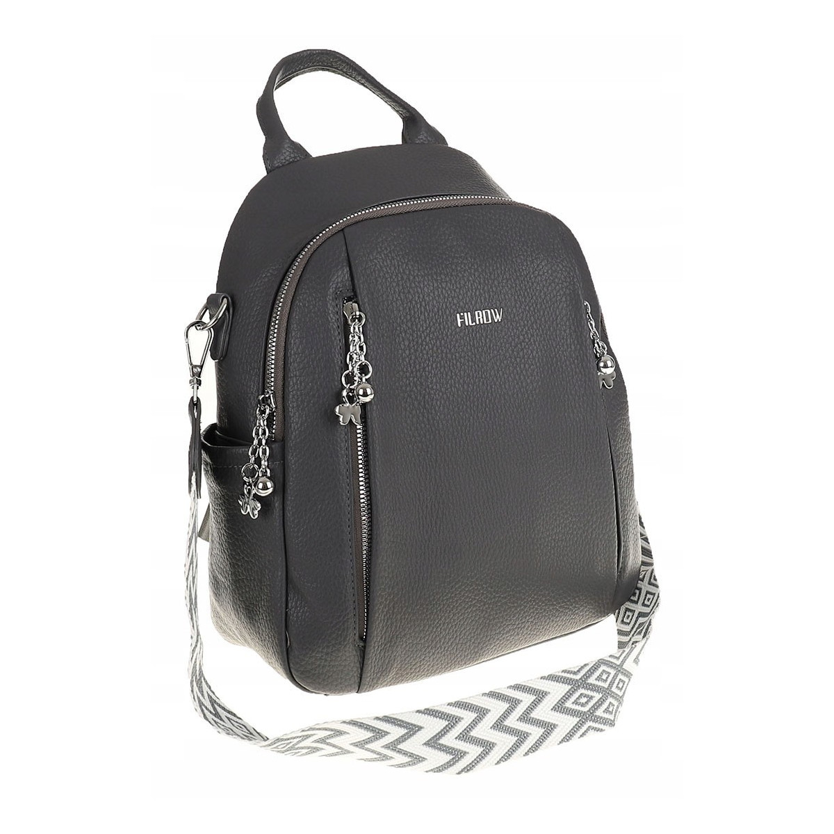 Torebka Damska Modny Plecak Teczka Miejska Shoper Ramię 0976 D.Grey