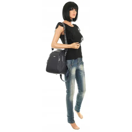 Torebka Damska Modny Plecak Teczka Miejska Shoper Ramię 0976 D.Grey