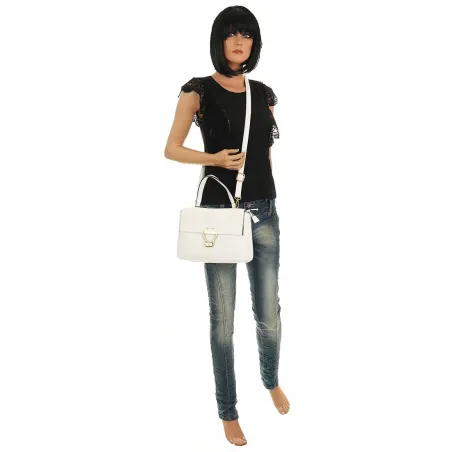 YY Coveri Włoska Marka Torebka do Ręki kuferek Listonoszka CJLTU1492 White
