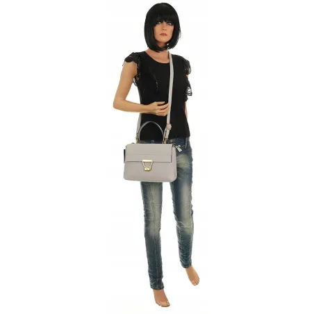YY Coveri Włoska Marka Torebka do Ręki kuferek Listonoszka CJLTU1492 Grey