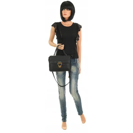YY Coveri Włoska  Marka Torebka do Ręki kuferek Listonoszka CJLTU1492 Black