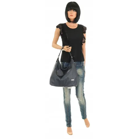 Coveri Collection Włoska Marka  Torebka Damska Listonoszka Worek CC80345 Blue