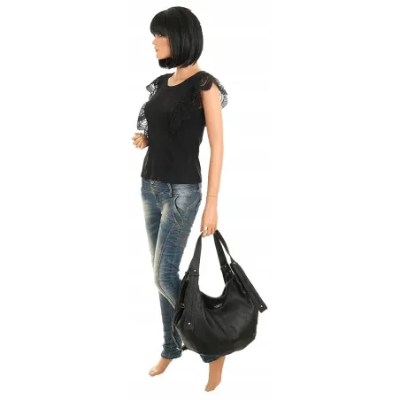 CHARRO Włoska Marka Torebka Listonoszka Worek na Ramię Shopper CH202319 Black