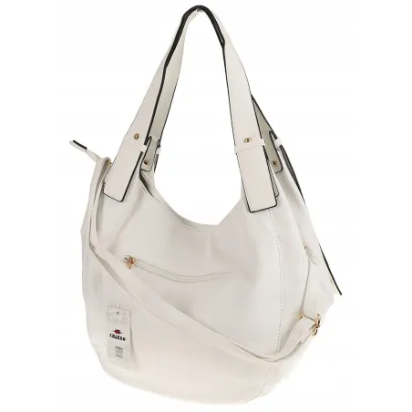 CHARRO Włoska Marka Torebka Listonoszka Worek na Ramię Shopper CH202319 White