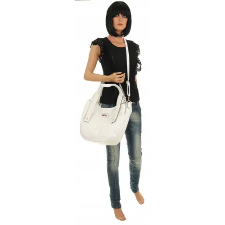 CHARRO Włoska Marka Torebka Listonoszka Worek na Ramię Shopper CH202319 White