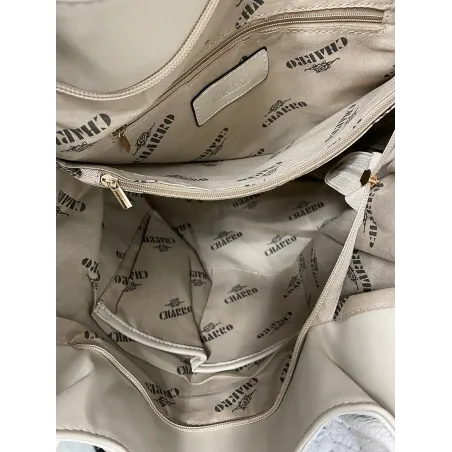 CHARRO Włoska Marka Torebka Listonoszka Worek na Ramię Shopper CH202319 White