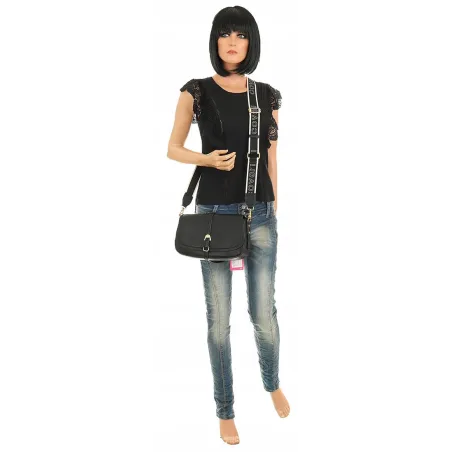 YYcoveri Włoska Marka Torebka Damska Kuferek Listonoszka na Ramę CJL502031 Black