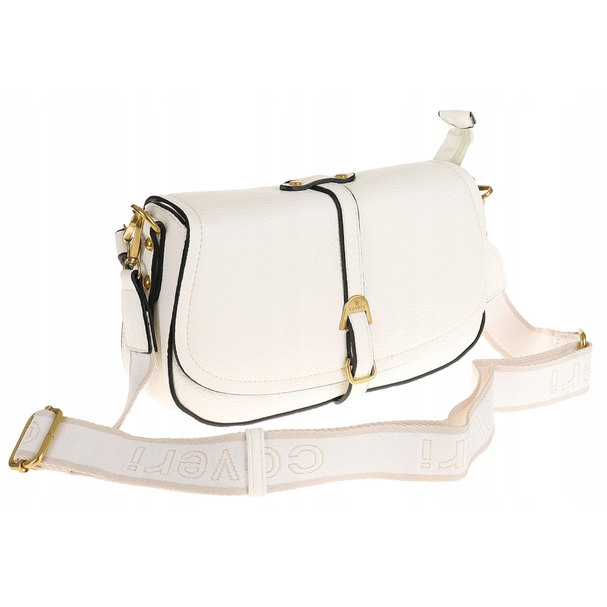 YYcoveri Włoska Marka Torebka Damska Kuferek Listonoszka na Ramę CJL502031 White