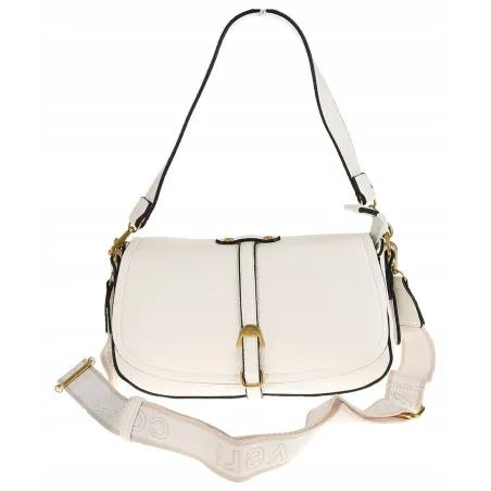 YYcoveri Włoska Marka Torebka Damska Kuferek Listonoszka na Ramę CJL502031 White