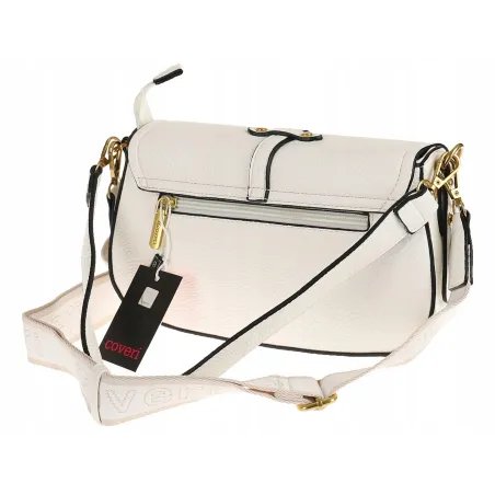 YYcoveri Włoska Marka Torebka Damska Kuferek Listonoszka na Ramę CJL502031 White
