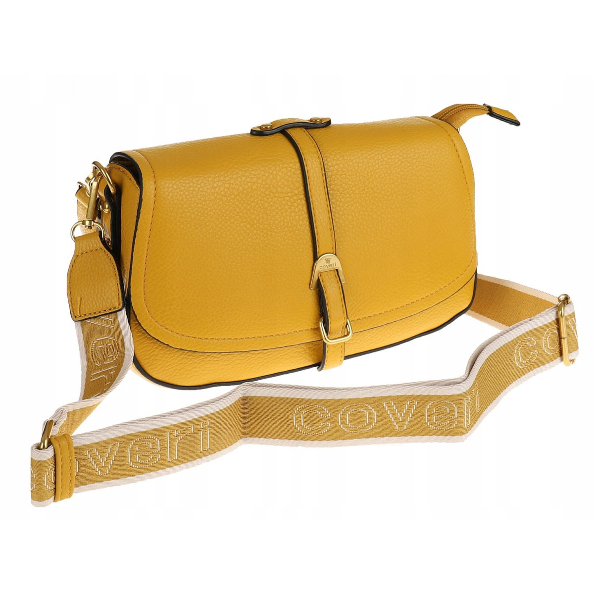 YYcoveri Włoska Marka Torebka Damska Kuferek Listonoszka na Ramę CJL502031 Yellow