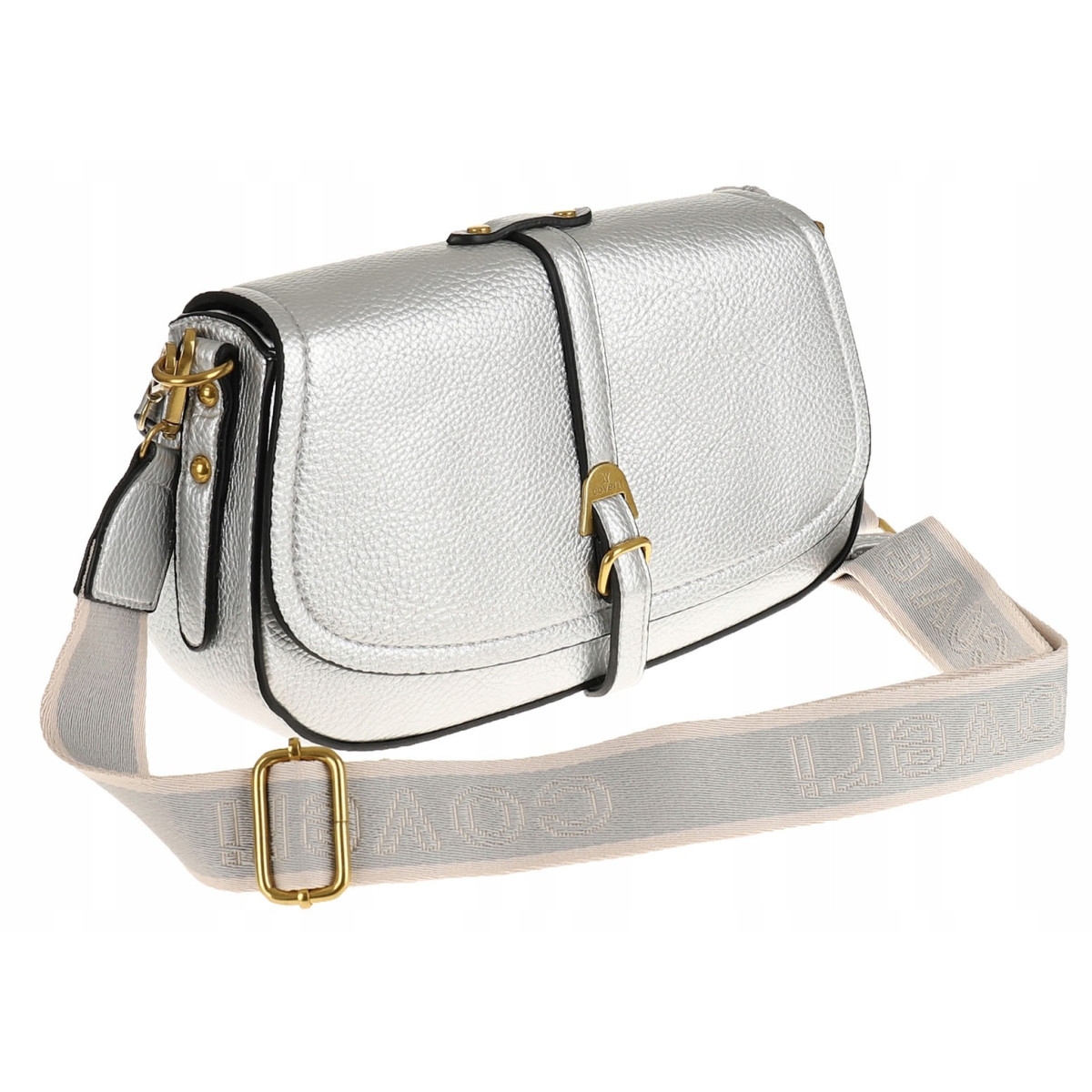 YYcoveri Włoska Marka Torebka Damska Kuferek Listonoszka na Ramę CJL502031 Silver