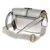 YYcoveri Włoska Marka Torebka Damska Kuferek Listonoszka na Ramę CJL502031 Silver