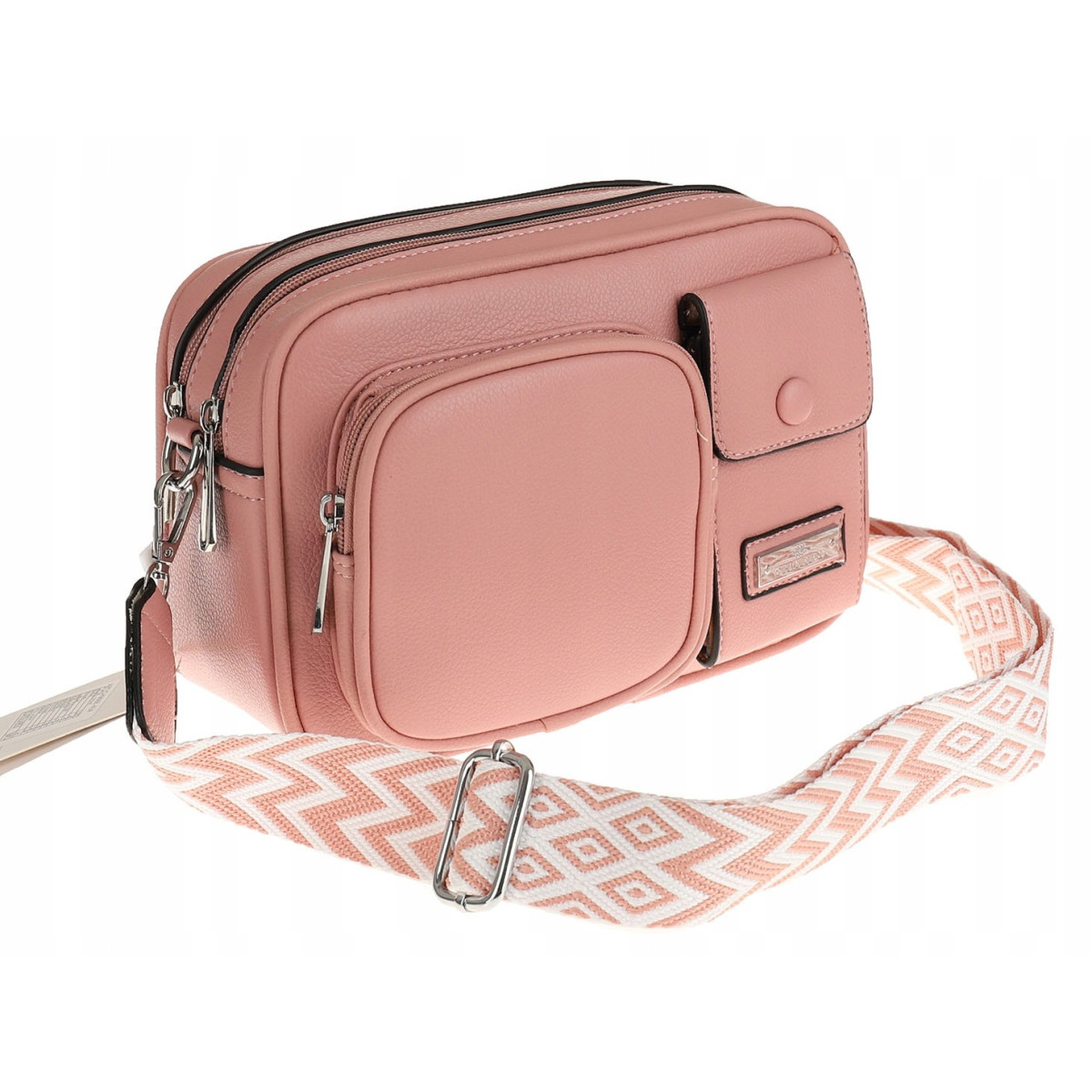 CHARRO Włoska Marka  Torebka Damska Listonoszka Kuferek CH966841 Pink